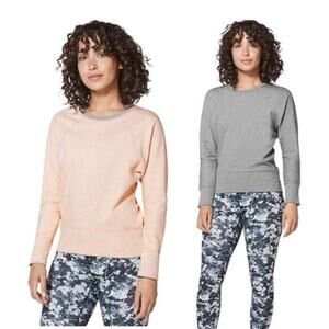 Lululemon Time Out Crew Reversible Sweatshirt Heathered Coral Gray Size 8